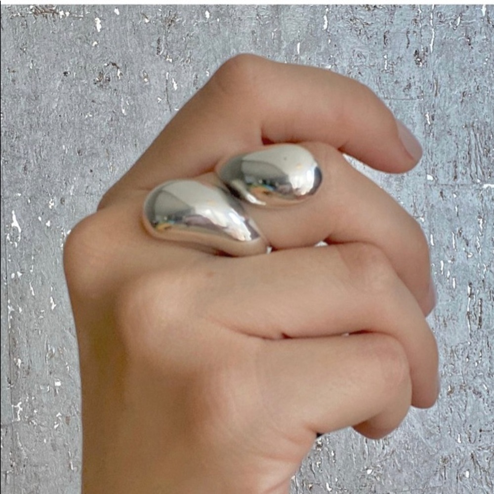TUCCO Double Drop Silver Ring
